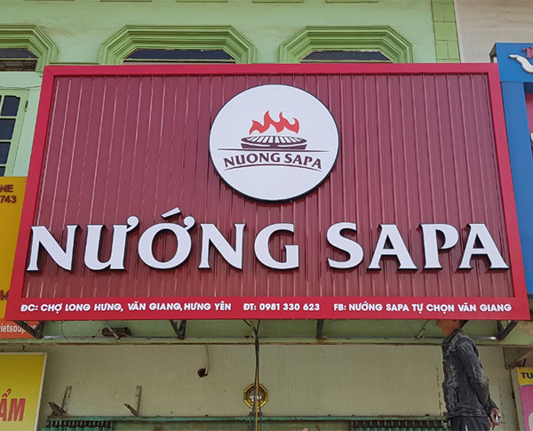 Biển quảng cáo chữ nổi nhà hàng nướng SAPA​
