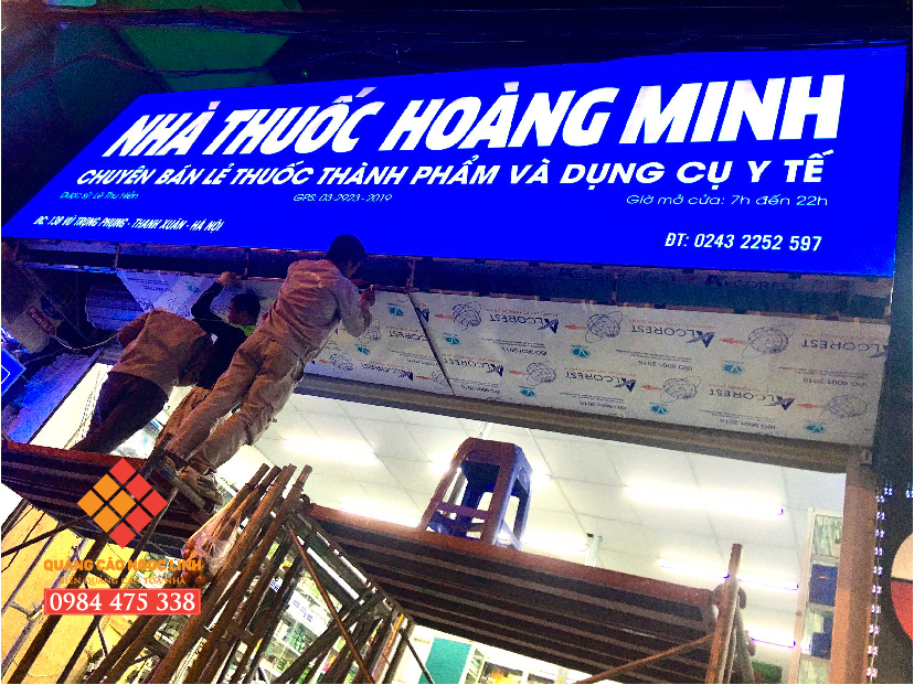 Biển quảng cáo hộp đèn nhà thuốc Hoàng Minh