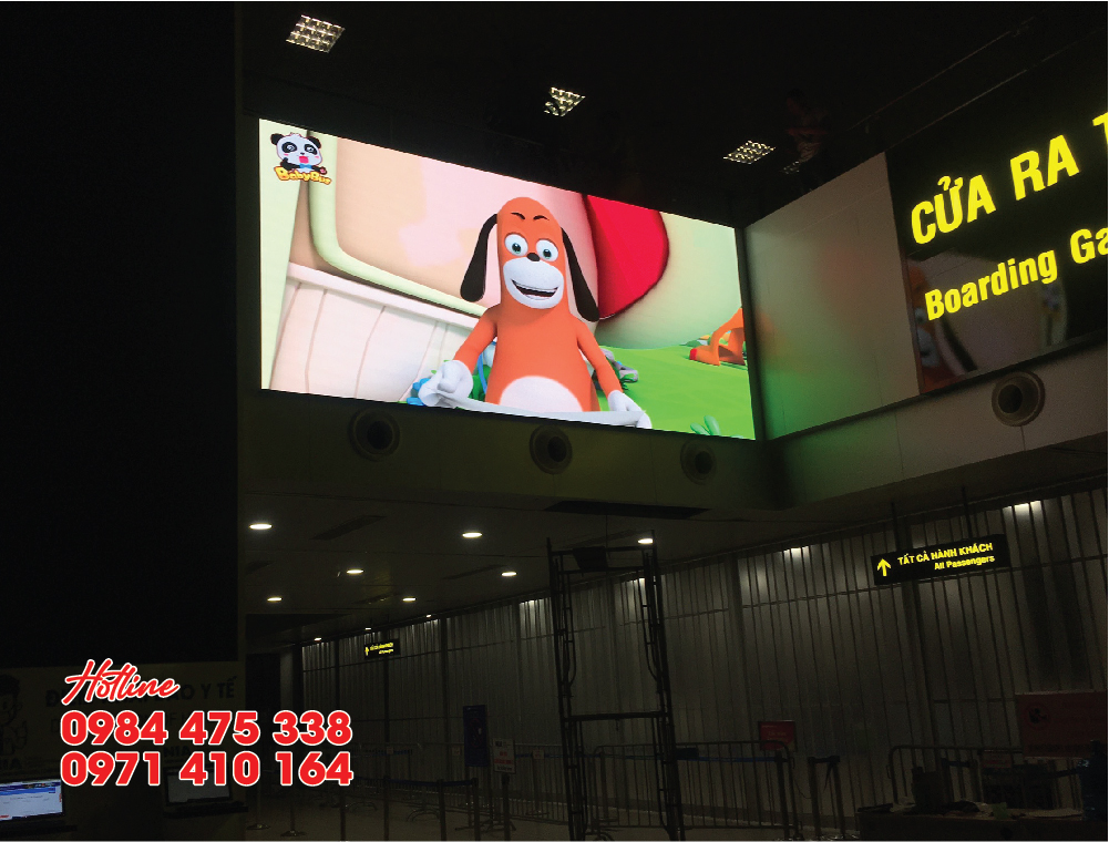  Lắp đặt màn hình led P3 trong nhà tại Sảnh check in ga nội địa sân bay đà nẵng